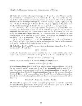 Chapter 4. Homomorphisms and Isomorphisms of Groups