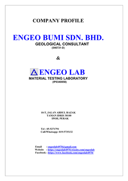 Engeo Bumi Sdn. Bhd. Geological Consultant (546731-D)