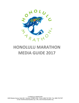 Honolulu Marathon Media Guide 2017