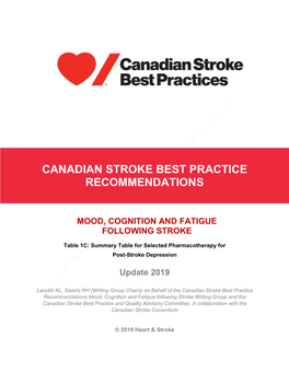 Canadian Stroke Best Practice Recommendations