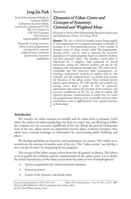 Dynamics of Urban Centre and Concepts of Symmetry: Centroid and Weighted Mean