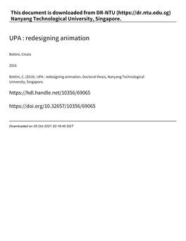 UPA : Redesigning Animation