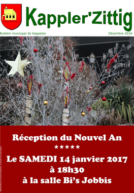 Réception Du Nouvel an ***** Le SAMEDI 14 Janvier 2017 À 18H30 À La Salle Bi's Jobbis