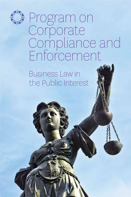 Program on Corporate Compliance and Enforcement Business Law in the Public Interest Mark Steward, Maria T