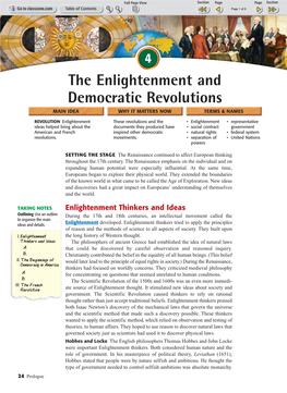 The Enlightenment and Democratic Revolutions MAIN IDEA WHY IT MATTERS NOW TERMS & NAMES