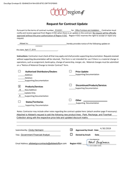 Request for Contract Update