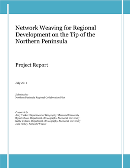 Network Weaving for Regional Development on the Tip of the Northern Peninsula