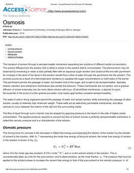 Reverse Osmosis Bibliography Additional Readings