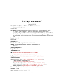 Trackdown: Collaborative Writing and Editing of R Markdown (Or Sweave