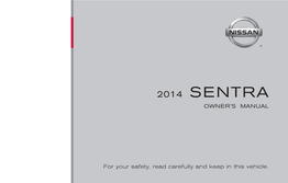 2014 Nissan Sentra | Owner's Manual