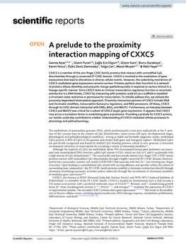 A Prelude to the Proximity Interaction Mapping of CXXC5