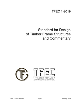 TFEC 1-2019 Standard for Design of Timber Frame Structures And