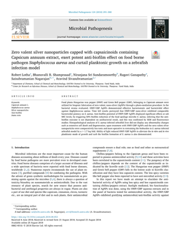 Zero Valent Silver Nanoparticles Capped with Capsaicinoids