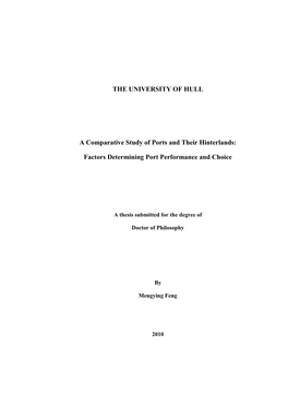 Factors Determining Port Performance and Choice