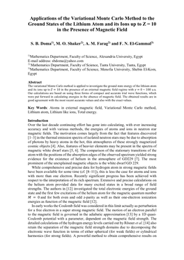 Applications of the Variational Monte Carlo Method to the Ground States of the Lithium Atom and Its Ions up to Z = 10 in the Presence of Magnetic Field