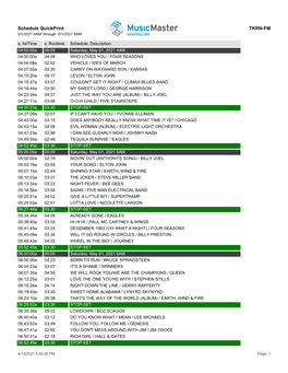 Schedule Quickprint TKRN-FM