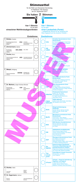 Wahlkreis 165 Zwickau Am 24