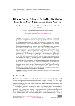 Fill Your Boots: Enhanced Embedded Bootloader Exploits Via Fault Injection and Binary Analysis