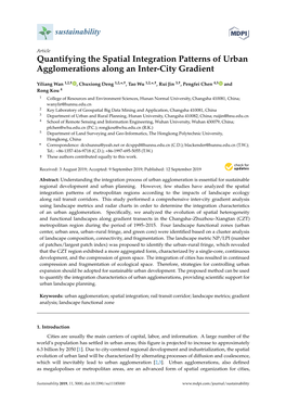 Quantifying the Spatial Integration Patterns of Urban Agglomerations Along an Inter-City Gradient