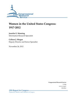 Women in the United States Congress: 1917-2012