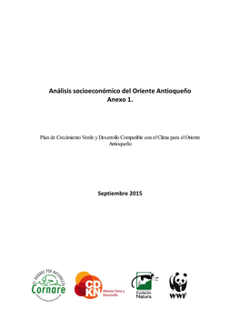 Análisis Socioeconómico Del Oriente Antioqueño Anexo 1