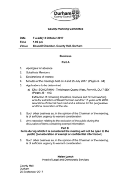 (Public Pack)Agenda Document for County Planning Committee, 03/10