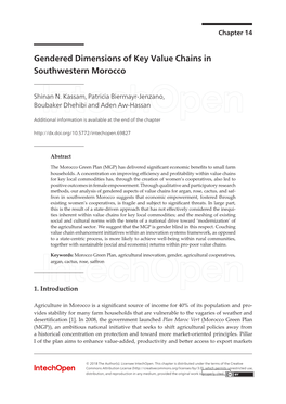 Gendered Dimensions of Key Value Chains in Southwestern Morocco