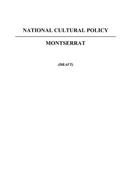 National Cultural Policy 2012 (Draft)