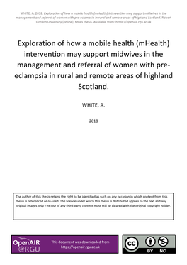 Exploration of How a Mobile Health (Mhealth) Intervention May Support