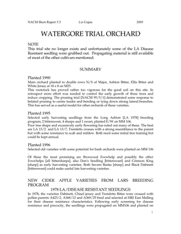 Watergore Trial Orchard