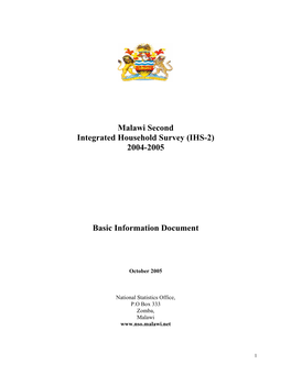 Malawi Second Integrated Household Survey (IHS-2) 2004-2005