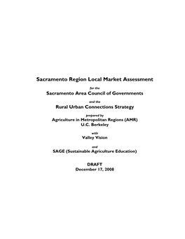 Sacramento Region Local Market Assessment