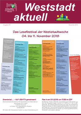 Weststadt Weststadt Aktuell Ausgabe 207 November 2018
