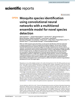 Mosquito Species Identification Using Convolutional Neural Networks With