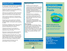 Swimming Pools Are Factored Into the City of St