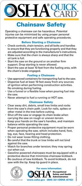 Chainsaw Safety