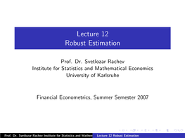 Lecture 12 Robust Estimation