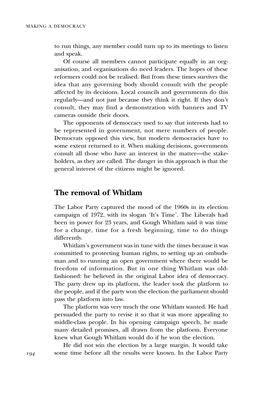 The Removal of Whitlam