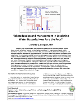 Risk Reduction and Management in Escalating Water Hazards: How Fare the Poor?