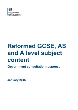 Reformed GCSE, AS and a Level Subjects