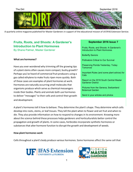 Fruits, Roots, and Shoots: a Gardener's Introduction to Plant Hormones