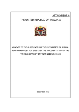 Attachment a the United Republic of Tanzania