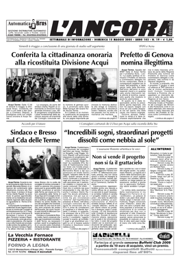 Prefetto Di Genova Nomina Illegittima Conferita La C