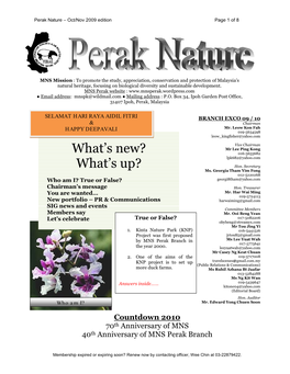Perak Nature Oct/Nov 2009 Issue