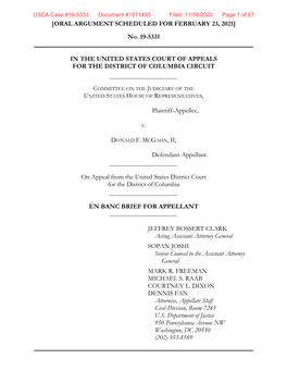 No. 19-5331 in the UNITED STATES COURT of APPEALS for the DISTRICT of COLUMBIA C