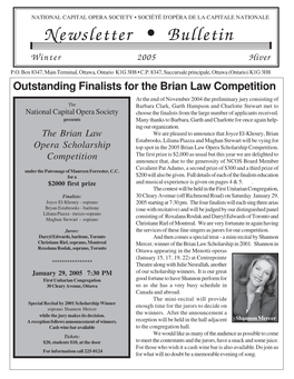 Newsletter • Bulletin Winter 2005 Hiver