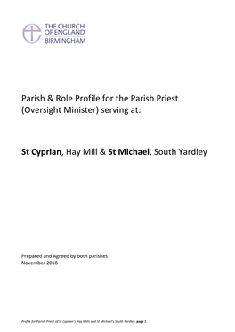 Serving At: St Cyprian, Hay Mill & St Michael, South Yardley
