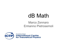 Db Math Marco Zennaro Ermanno Pietrosemoli Goals