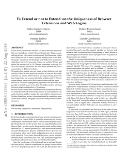 On the Uniqueness of Browser Extensions and Web Logins