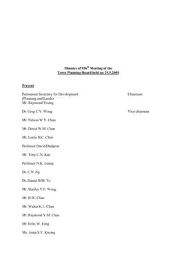 Minutes of 936 Meeting of the Town Planning Board Held on 29.5.2009